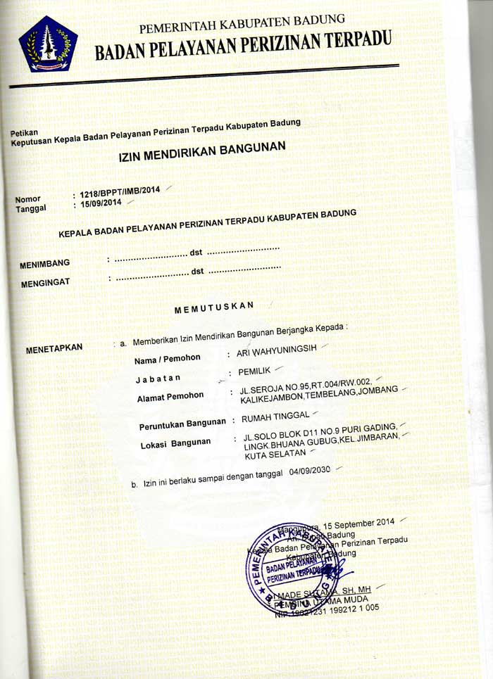 jasa pengurusa izin mendirikan bangunan di bali
