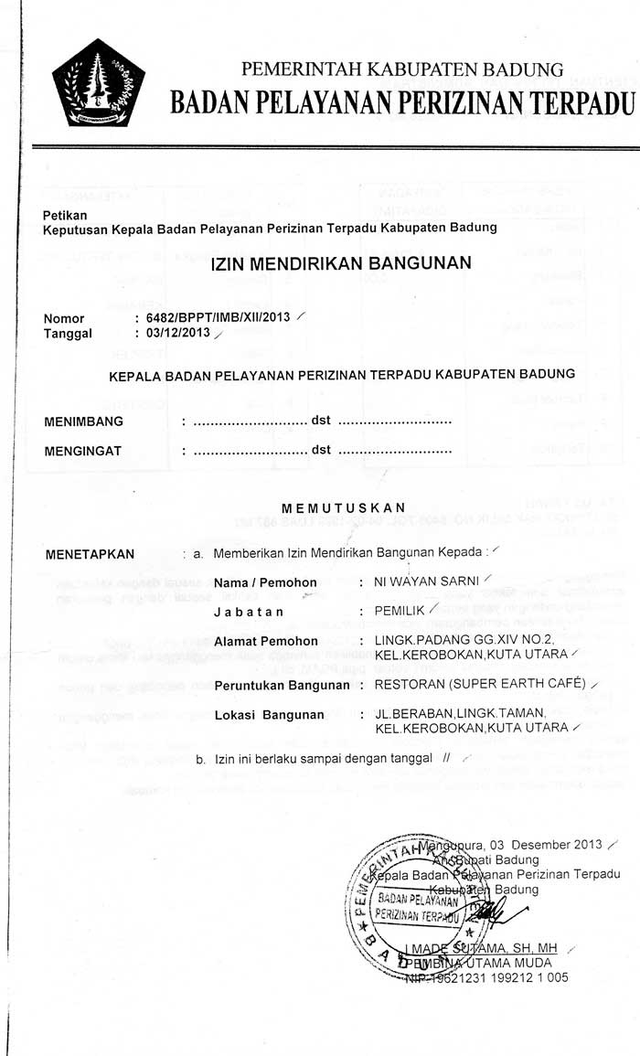 jasa pengurusa izin mendirikan bangunan di bali